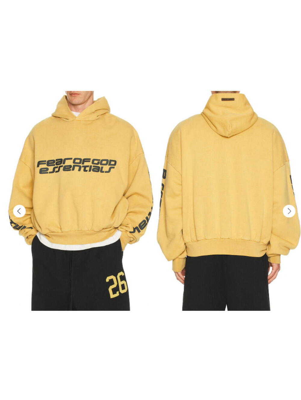 Fear of God ESSENTIALS Cropped Relaxed Hoodie canyon yellow size M $165msrp NWT